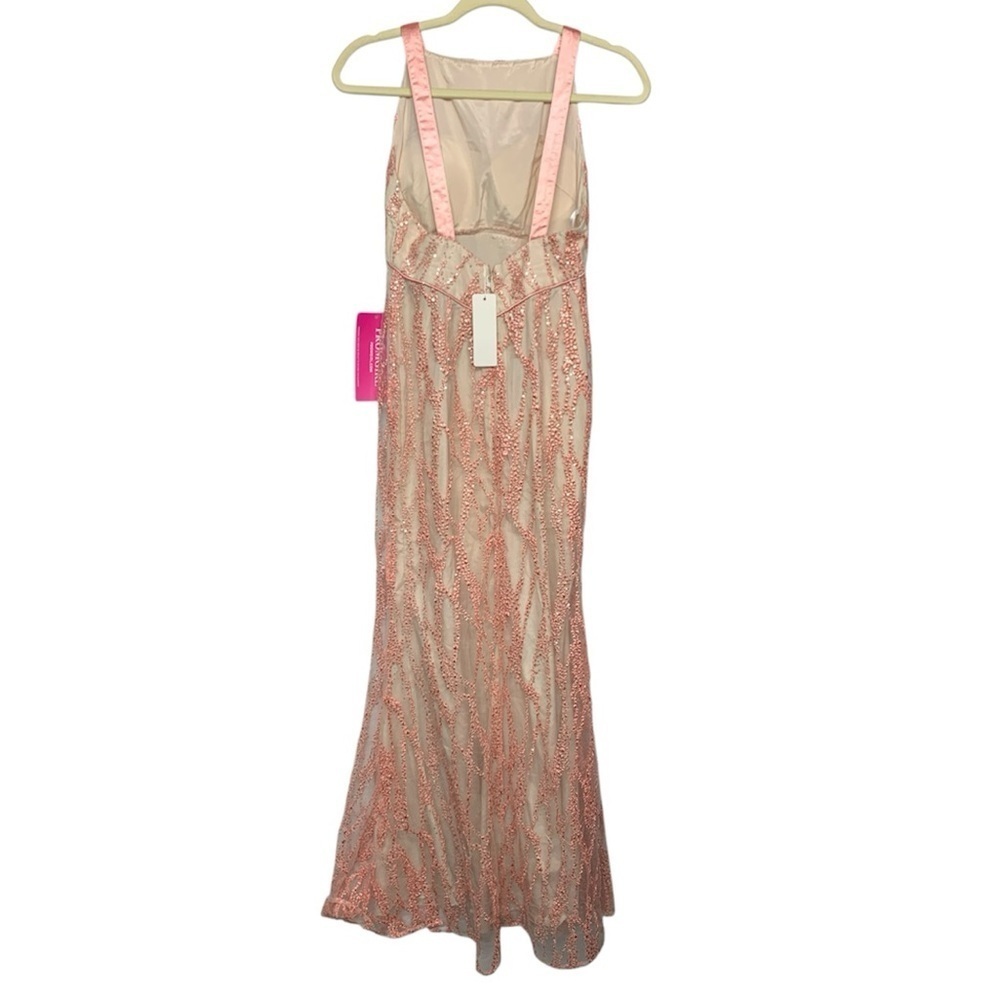 Minuet Pink Embroidered Silver Sequin Formal Dress - Picture 12 of 12